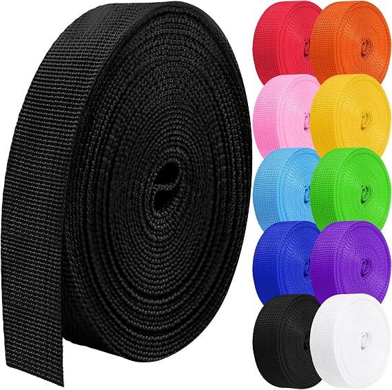 Polypropylene Webbing 1 Inch 1.5 inch 2 inch Nylon Webbing Straps, 5 10 25 50 100 Yards Webbing Strapping