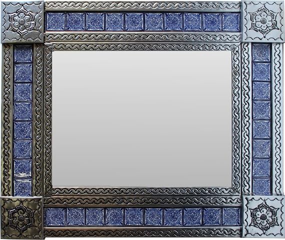 Medium Silver Target Tile Mexican Mirror