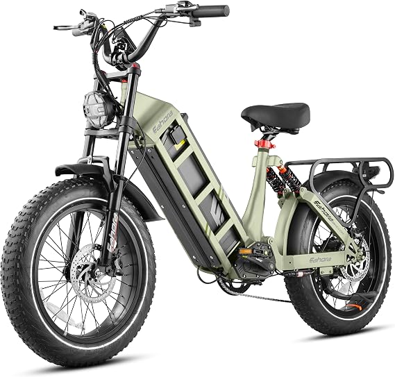 eAhora Juliet Pro II Electric Bike for Adults Peak 5200W Dual Motor Electric Bike Up to 43MPH, 70AH/60AH 220+Miles Long Range Ebike, 20" Fat Tire Full Suspension Electric Bicycle for Commute