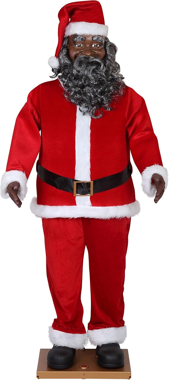 Life Size Animated Dancing African American Black Santa Claus by Gemmy