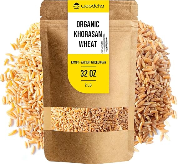 Organic Khorasan Wheat Berries (Kamut) 2LB Bulk Ancient Whole Grain, High Protein & Fiber for Lasting Fullness, Meal Prep Friendly, Rice & Quinoa Alternative Non-GMO Heirloom Grain, Stays Al Dente for Bowls, Salads & Baking