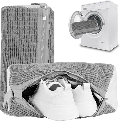 Shoe Washing Machine Bag, Laundry Shoe Bag for Washer and Dryer,2Pcs Reusable Shoe Bag for Washing Machine Fit Most Shoes Types Grey 2 pcs