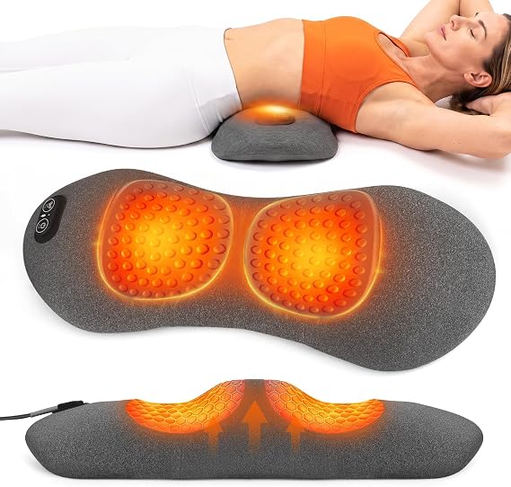 3 in 1 Lumbar Pillows - Electric Back Massager with Heat,Vibration & Stretching,Massager for Lower Back Pain Relief,Deep Tissue Relaxation