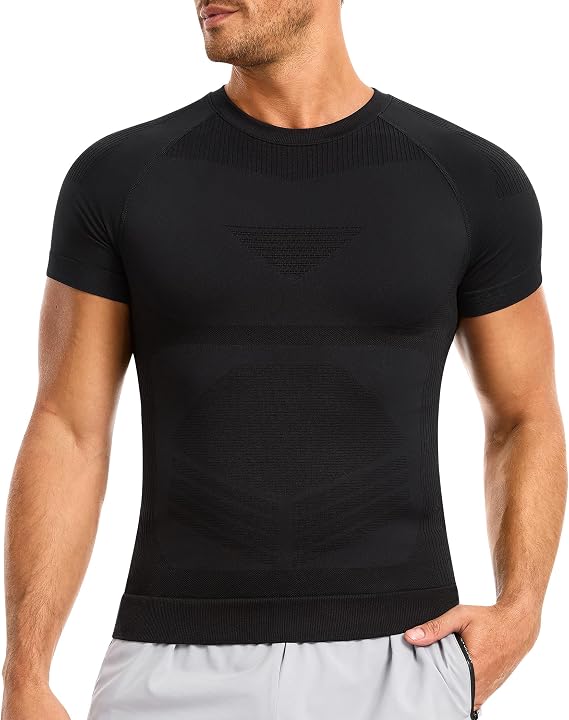 Eleady Mens Compression Shirts Short Sleeve - Workout Base Layer Sports Athletic Undershirt T-Shirt Tops