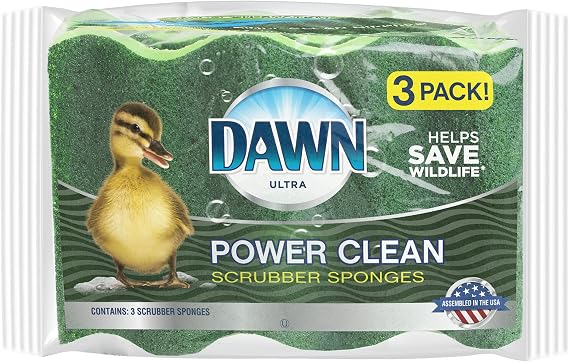 Dawn Power Clean Wedge-Shaped Scrubber Sponges, Pack of 3, Green