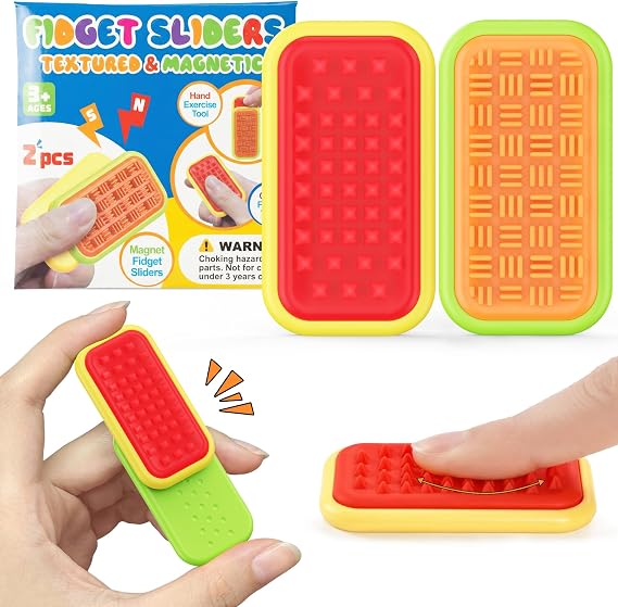 Magnetic Sensory Fidget Toys Prism Rise & Pulse Line Style Silicone Sliders for Anxiety Relief, Autism & Office Focus, Travel Desk Must-Have for Adults & Kids