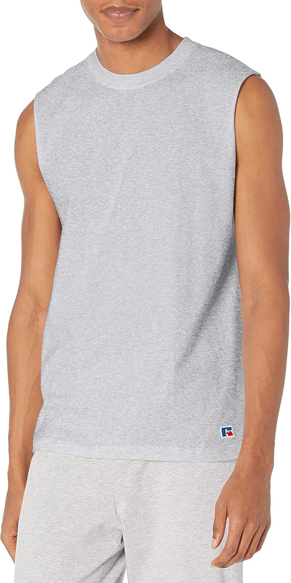 Russell Athletic Mens Soft 100% Cotton Midweight Sleeveless Muscle T-Shirt
