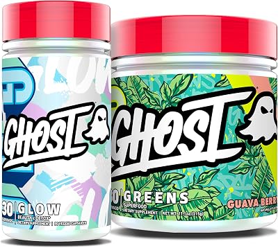 GHOST Bundles - Greens Superfood Powder Guava Berry & Glow Capsules Beauty and Detox Support