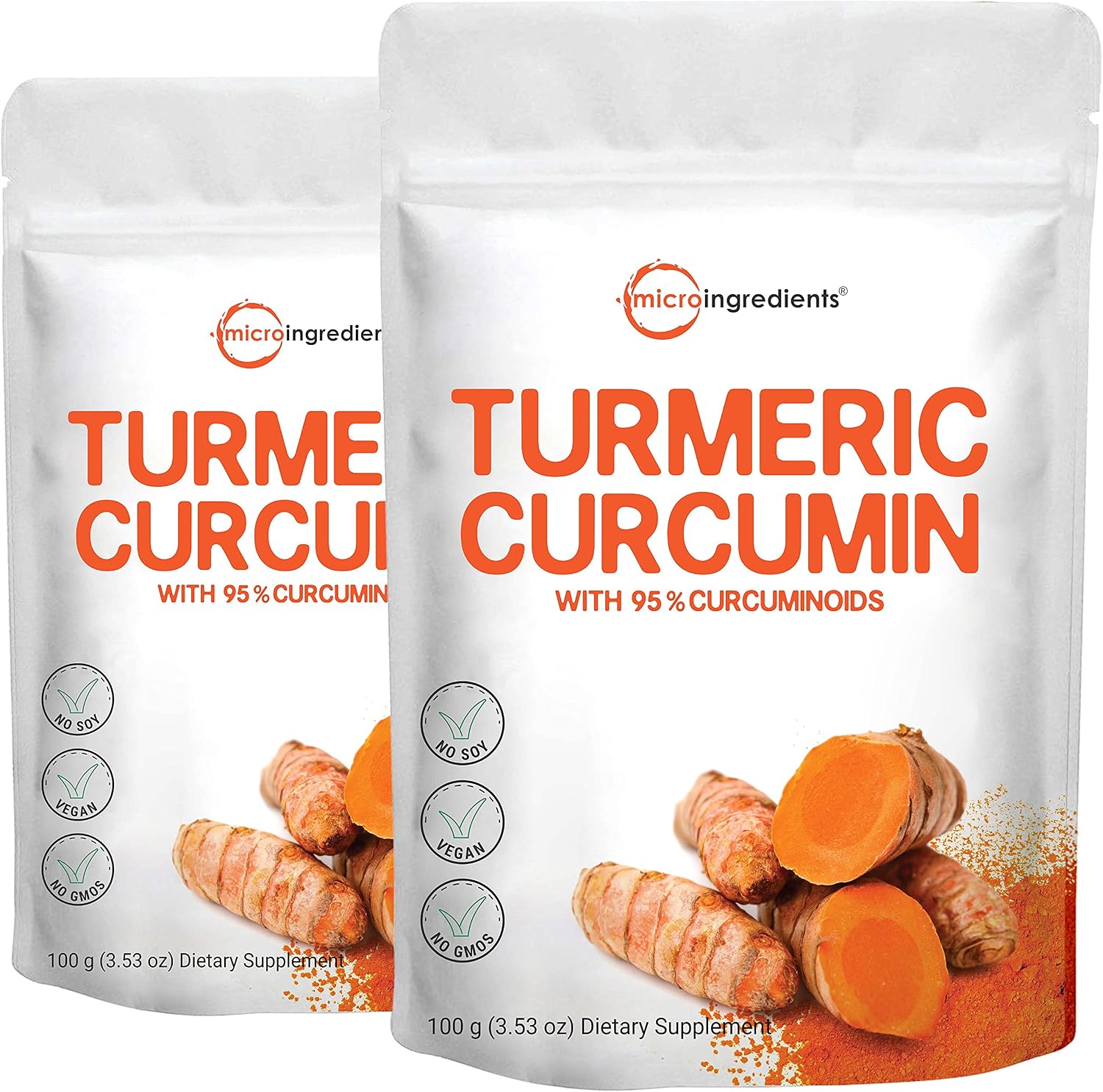 2 Pack Pure Curcumin Extract with 95% Curcuminoids, Natural Turmeric Extract and Turmeric Supplements, Rich in Antioxidants for Joint Health Support, 100 Gram, Non-GMO, Vegan Friendly, India Origin