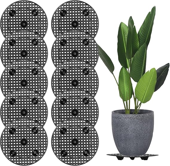 Zynery 10-Piece Planter Stands for Indoor & Outdoor Plants - Elevator Trays & Saucers for Pots (11.8in)