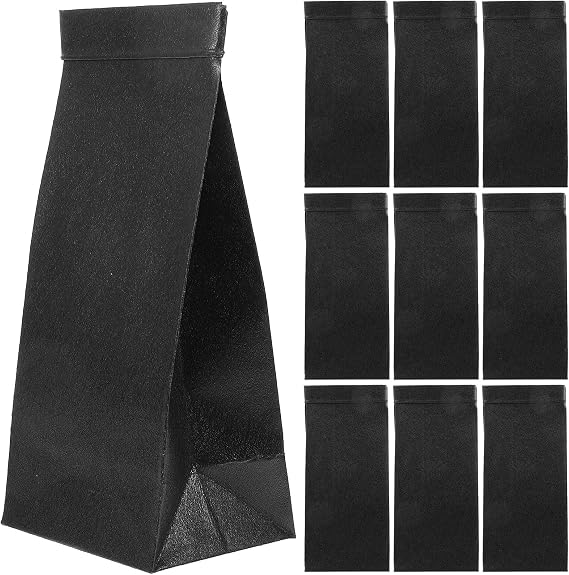 SOLUSTRE 10pcs Trash Bags Garbage Bags Wastes Bags Disposable Emesis Bags Carsickness Vomit Bag Vomit Bags Disposable Throw up Bags Disposable Vomit Pouch Paper Sealed Bag Travel Portable, Black