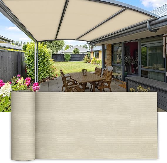 COARBOR 8'x25' Outdoor Shade Fabric Cloth Material Roll for DIY Pergola Cover Garden Plant Patio Deck Porch Shade Cover Yard Balcony Backyard Pergola Shade Privacy Screen Beige