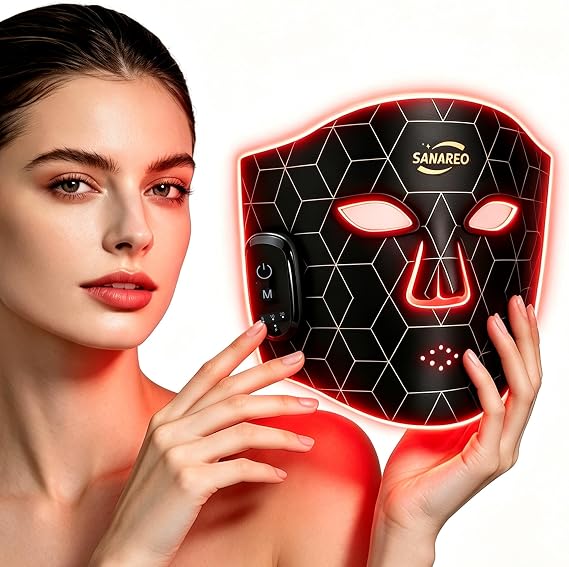 FDA Cleared Led Face Mask Light Therapy for Wrinkles and Acne, 660nm & 850nm Red Light Mask for Face | Red/NIR/Yellow/Blue, 336 LEDS, Cordless, 2000mAh Rechargeable, Timer 5-20min, Skin-Friendly Silicone, Eye Shield, at-Home Use
