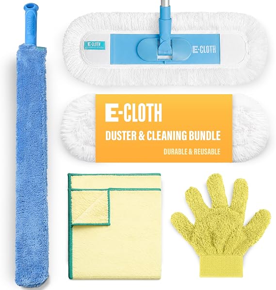 E-Cloth Duster & Cleaning Bundle, Cloth Set, Dusting Mop & Glove