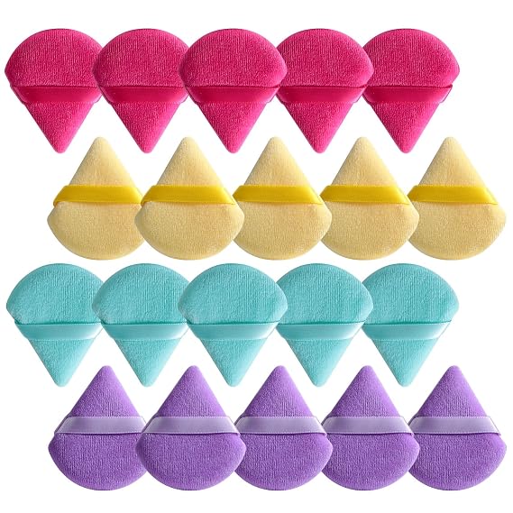 BS-MALL Makeup Sponge Set 20 Pcs Premium Portable Super Soft Triangle Puff for Flawless Makeup Application,Beauty Cosmetic Applicators For Daily Use (Multicolored)