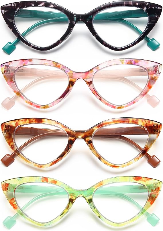 Cat Eye Reading Glasses for Women, Stylish Blue Light Blocking Readers, Vintage Retro Eyewear for Ladies