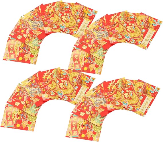 30pcs Creative Traditional Red Envelopes for Chinese Year Sturdy Hongbao for Weddings Spring Festival and Special Occasions