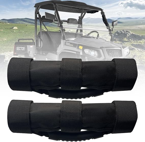 Chikia 2pcs UTV Roll Bar Grab Handle Grips Replacement for Hisun Massimo Axis,Coleman,Polaris RZR,Can Am,Yamaha Rhino,CFMOTO UTV Accessories fits 1.5 to 3 inches roll cage Bars