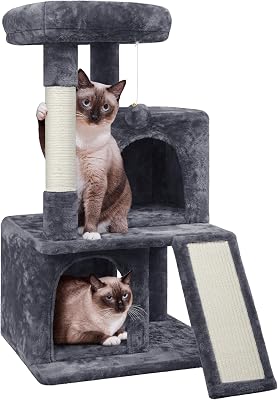 Yaheetech Cat Tree for Indoor Pets, 36in Tower Condo wExtra Large Perch, Scratching Posts, Board, Dangling Ball, Play Structure for Kittens & Adult Cats