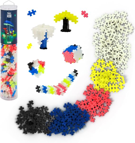 PLUS PLUS 240 Piece Glow in the Dark Mix - Mini Waffle Blocks