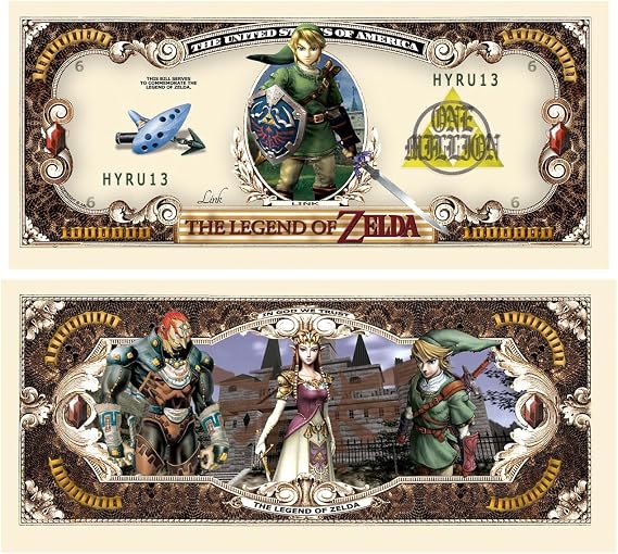 American Art Classics Legend of Zelda Novelty Million Dollar Bill