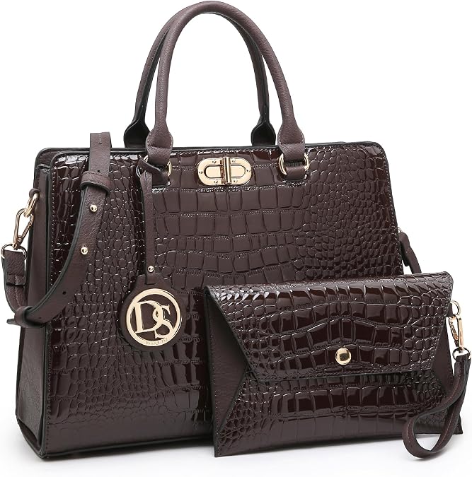 Dasein Women Handbags Purses Ladies Work Purse Satchel Tote Top Handle Shoulder Bags with Matching Clutch