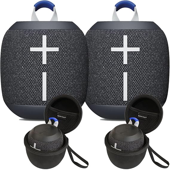 Ultimate Ears WONDERBOOM 4 Wireless Portable Waterproof Bluetooth Speaker, 2-Pack | Bigger, Bassy-er 360 Degree Sound, Outdoor Boost, Podcast Mode | with Signature Series Shockproof Case