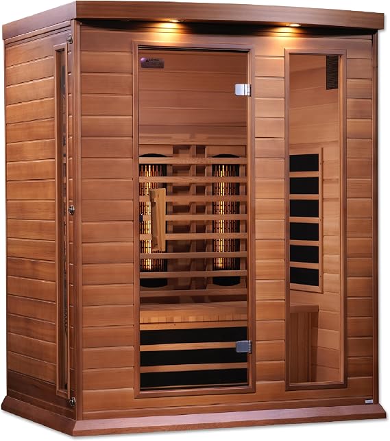 DYNAMIC SAUNAS Maxxus MX-M306-01 3-Person Full Spectrum Near Zero EMF (Under 2MG) FAR Infrared Sauna (Canadian Clear Red Cedar) Curb Side Delivery