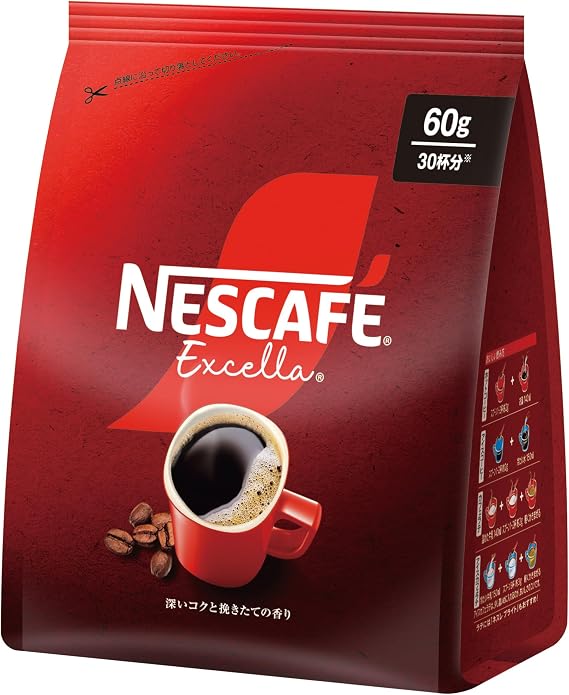 Nescafe Excella Refill, 2.1 oz 60 g 120 servings, Black Coffee, Instant