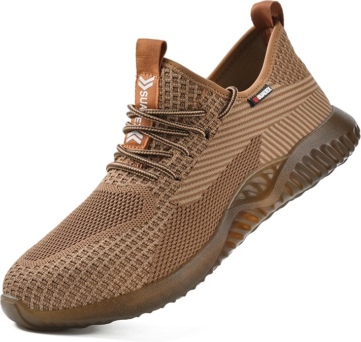 SUADEX Steel Toe Shoes for Men Women Indestructible Steel Toe Sneakers Lightweight Work Safety Shoes Puncture Proof Composite Toe