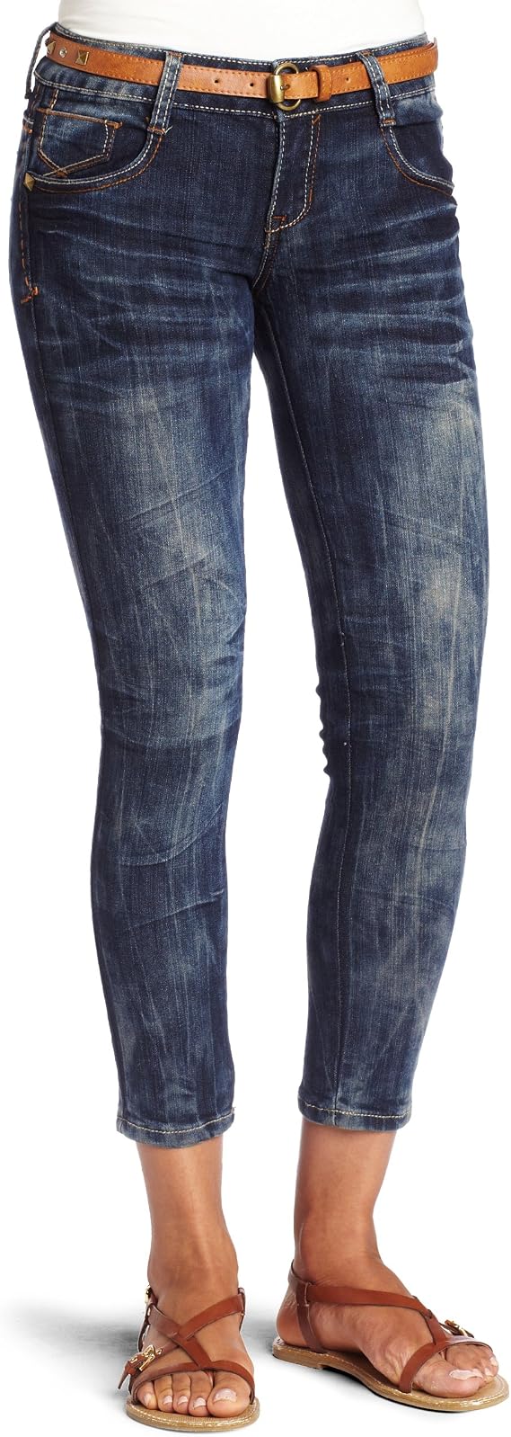 Southpole Junior's Belted Cropped Jean