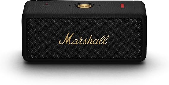 Marshall Wireless Portable Waterproof Speaker Emberton II Black & Brass Continuous Playback 30 Hours/IP67 Waterproof/Compact/Fast Charging Domestic Genuine Product