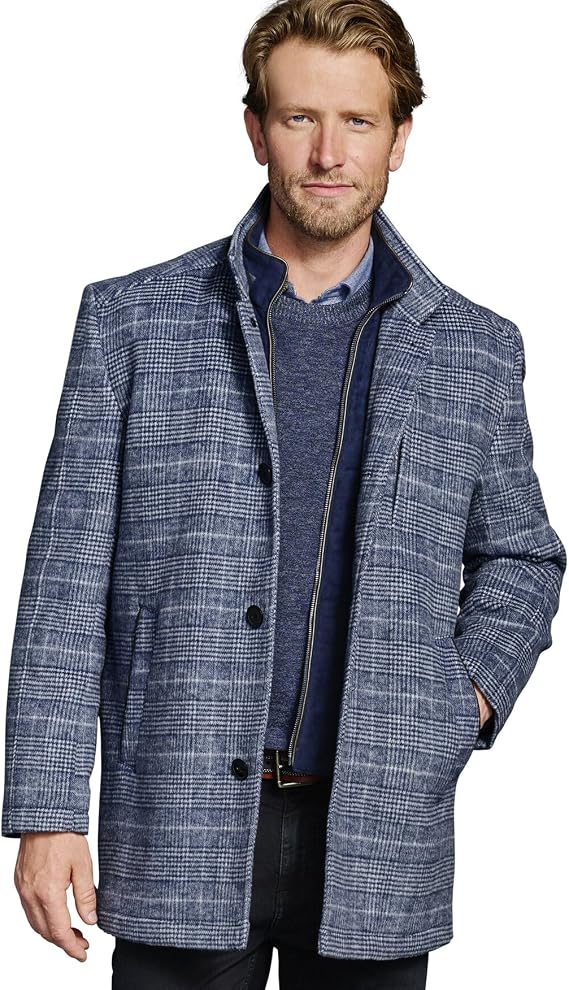 Johnston & Murphy Wool Car Coat with Bib