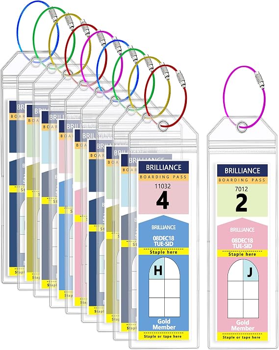 10 Pack Royal Caribbean Luggage Tag Holders, Clear Waterproof Tags for Royal Caribbean & Celebrity Cruise Ships, Cruise Essentials 20262027 (7.5x2.75in)