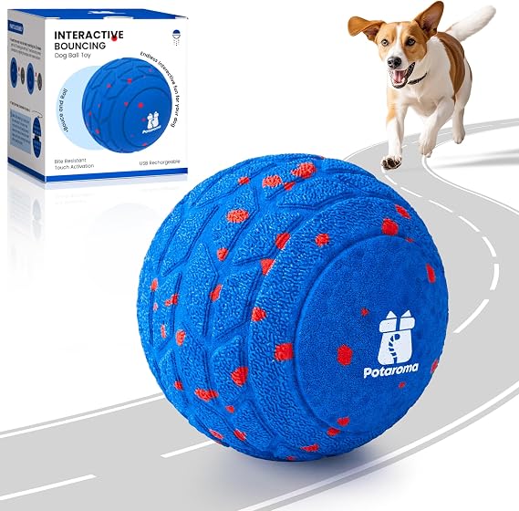 Potaroma Dog Ball Toy, Motion Activated Interactive Bouncing Ball