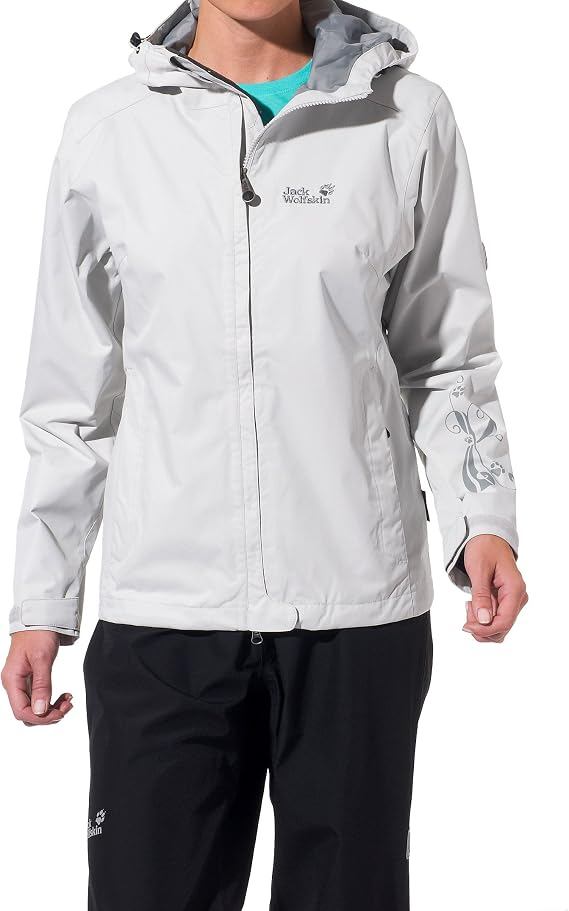 Jack Wolfskin Mapiya Jacket, Womens Waterproof, Grey Haze, S
