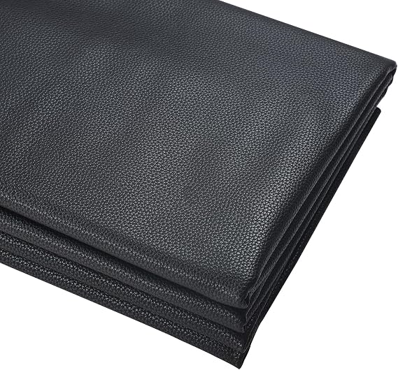 Picheng Soft Upholstery Faux Leather: Marine Vinyl Fabric Leather 54" x 36" | Lychee Texture Faux Leather Sheets - Waterproof Fabric Material for Replacement Renovate Upholstery Car DIY Crafts(Black)