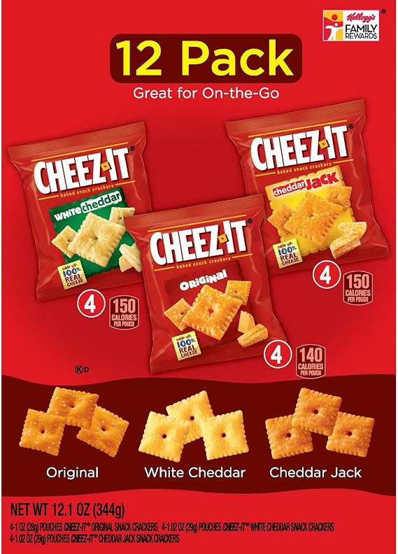 Cheez-It Baked Snack Crackers Cheese It Baked Snack Crackers Variety Pack 12.6 oz 340 g