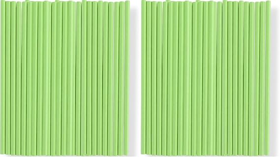 Green Paper Straws - 24 Count | Bright Green, Eco-Friendly Disposable Drinking Straws for Parties & Events (Pack of 2)