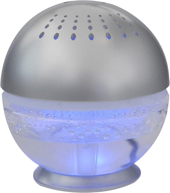 EcoGecko Little Squirt Glowing Water, Air Revitalizer, Air Freshener, Room Aromatizer, Aroma and Essential Oil Diffuser with 10ML Lavender Oil, Silver