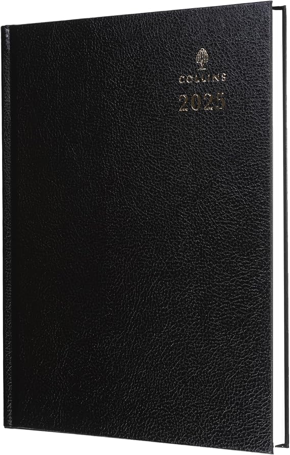 Collins Standard Desk 2025 Diary for Professionals - A4 Week to View Business Diary - Black - (40.99-25) - Premium Business Planner with Hardback Leathergrain Covers