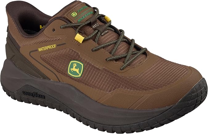 Skechers Men's John Deer Badger All Terrain | Casual, Slip-ins, Waterproof, Air-Cooled Memory Foam, Goodyear Rubber, Trail Outdoor