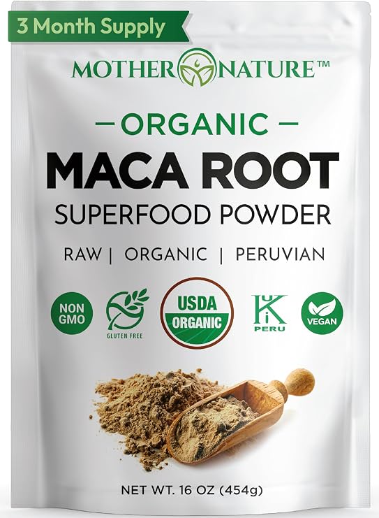 MNO Organic Maca Root Powder, Black, Red & Yellow Peruvian Maca Blend