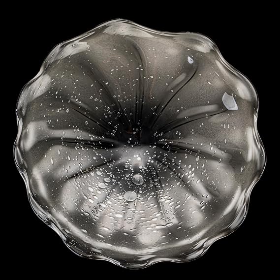 Murano Art Glass Decorative Plate, Silver Bubble Art Wall Decorative Plate, Modern Wall Plate Sculpture for Staircase, Hallway, Living Room, Bedroom, Hotel