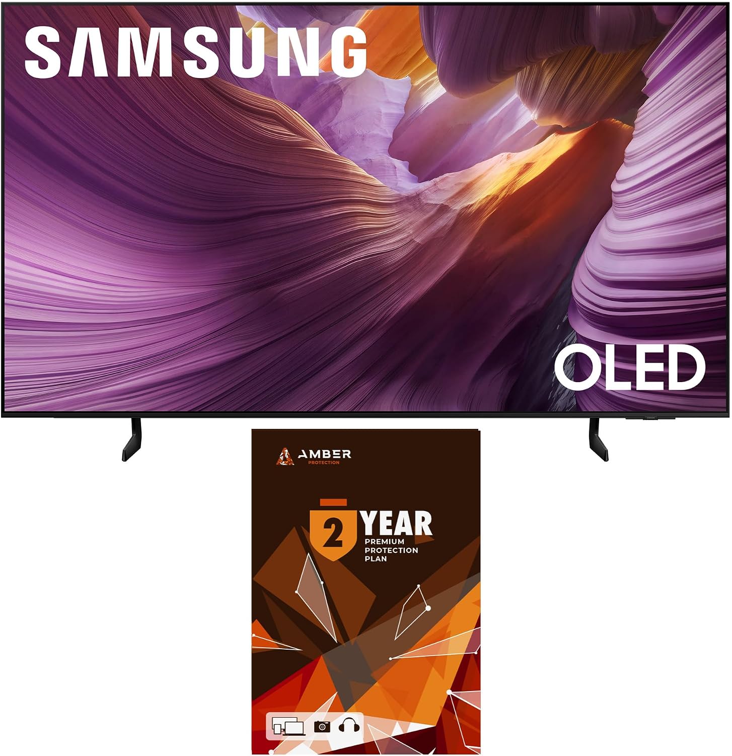 SAMSUNG QN83S85FAEXZA 83 Inch OLED HDR 4K Smart TV with Q-Symphony Pro and 2 Year Amber Protection Plan 2025