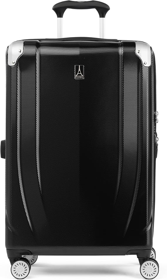 Travelpro Pathways 3 Hardside Checked Luggage Suitcase, Black, 25-Inch | Expandable Hard Shell With 8 Spinner Wheels & TSA-Approved Lock, Lightweight & Durable for All Travelers