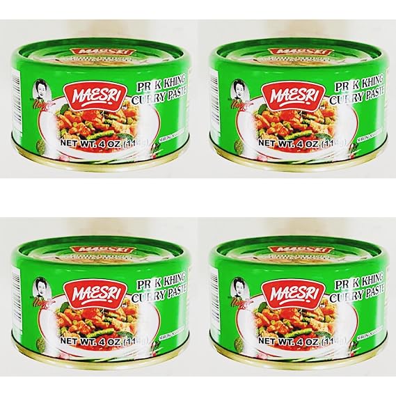 Mini Prik Khing Curry Paste, 4 oz, Thai Cooking Sauce, 4 Packs