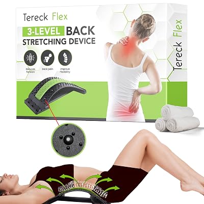 Back Stretcher for Lower Back Pain Relief - 3 Level Lumbar Stretching Device - Back Spine Stretcher - Spine Decompression Back Stretcher Women & Men - Scoliosis - Sciatica - Herniated Disc