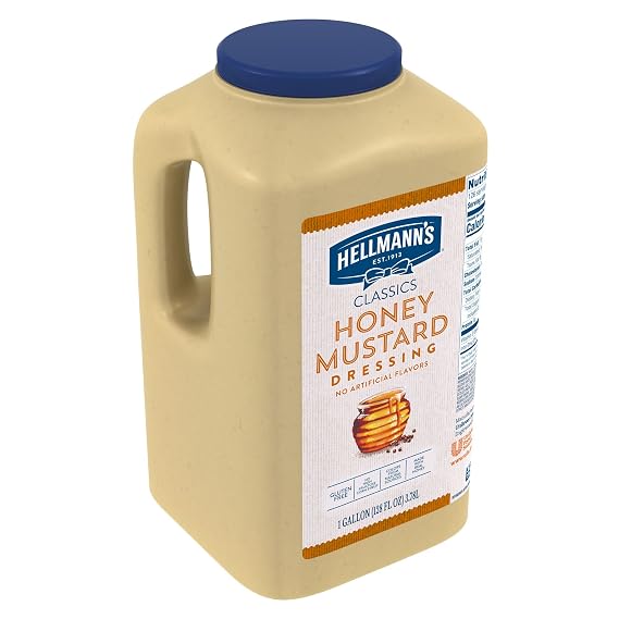 Hellmann's Classics Honey Mustard Salad Dressing Jug, 1 Gallon (128 Fl Oz) | Ready to Use, Gluten Free, No Artificial Flavors or HFCS, Honey & Mustard Seeds, Shelf Stable, for Dips & Marinades