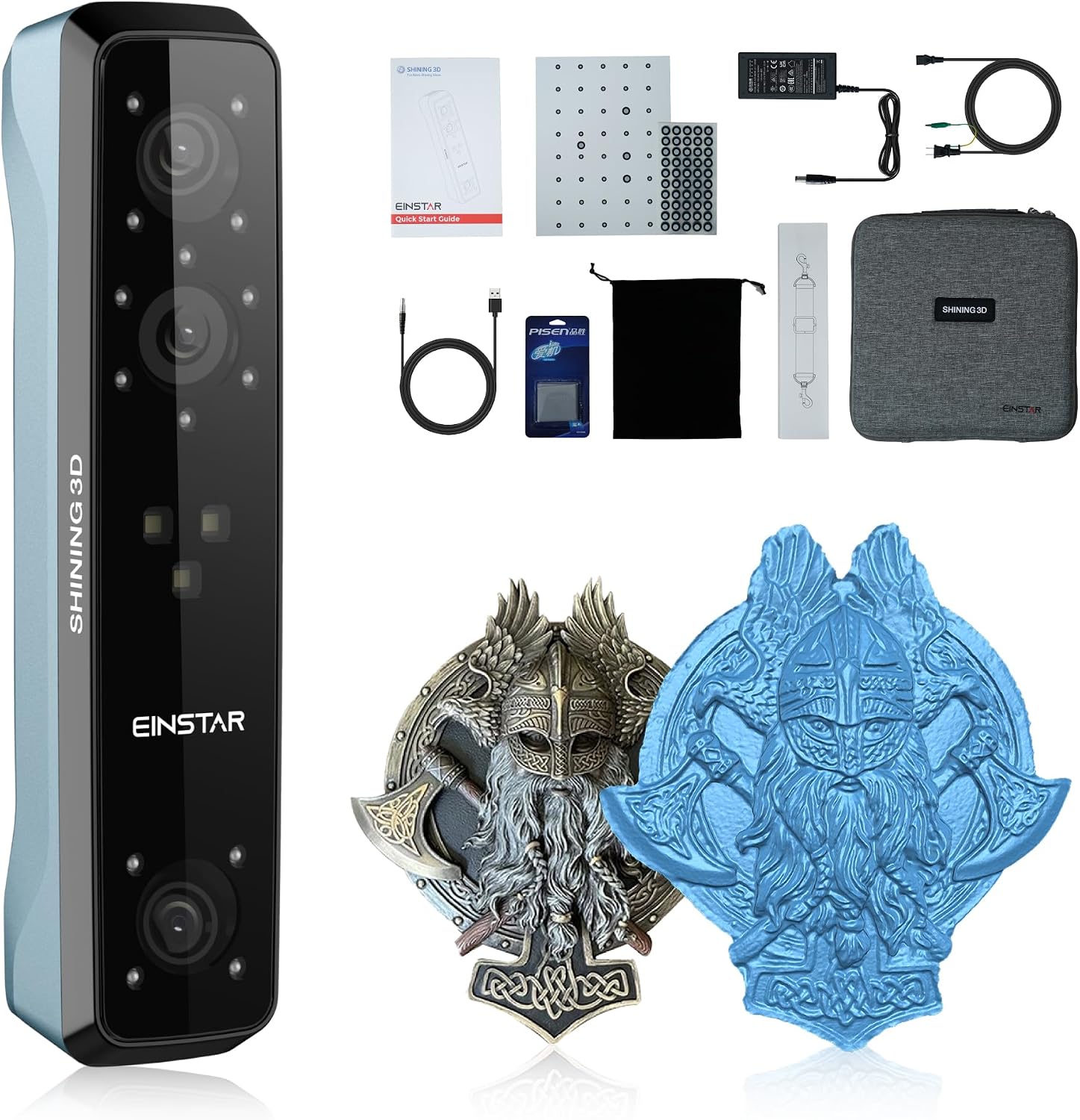 SHINING 3D Einstar 3D Scanner, Handy 3D Scanner, Lightweight 3D Scanner, 3D Print Production, Business Level, EinScan Soft Inheritance, Design, CAD Reverse Engineering, Modeling, CG, Archiving, STEM Education, Research, Business Trip Scan